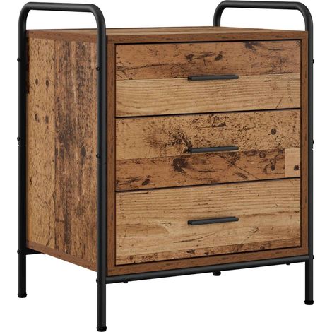 Bedside Cabinet Old Wood 48 x 36.5 x 60 cm Engineered Wood vidaXL (1/5)