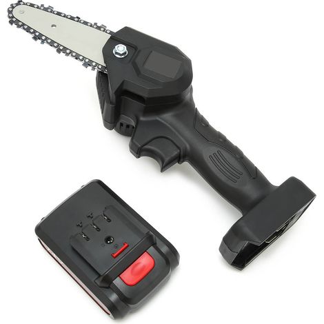 Mini scie d'élagage électrique à main, rechargeable, outil de jardinage F001 Noir AC110-240V Prise UE
