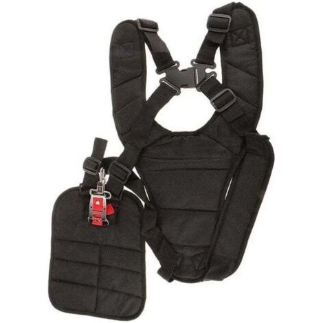 VURAHOME - Harnais de sécurité rembourré pour débroussailleuse – Sangle ajustable – Nylon noir pour confort optimal – Réduction des tremblements (1/4)