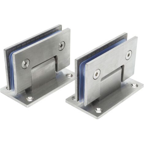 Charnière de porte en verre robuste à 90 degrés, 2 pièces, pince de porte de salle de bains en acier inoxydable Durable pour toilettes (1/5)