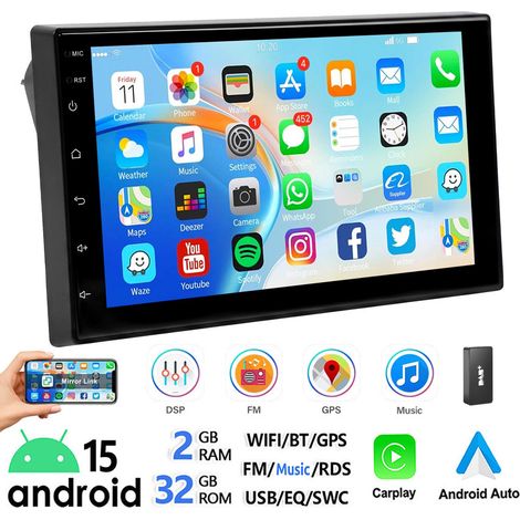 Radio voiture Android 15 Apple Carplay GPS BT WiFi Ford Transit 2014-2019, Tourneo, B-Max, EcoSport, Figo, Ka - 2+32G DAB+ (1/5)