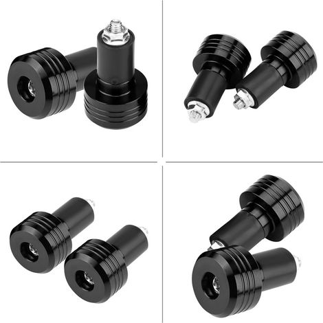Paar universelle 22-mm-Lenkerendkappen aus Aluminium, Motorrad-Auswuchtgewichte, Schwarz (1/5)