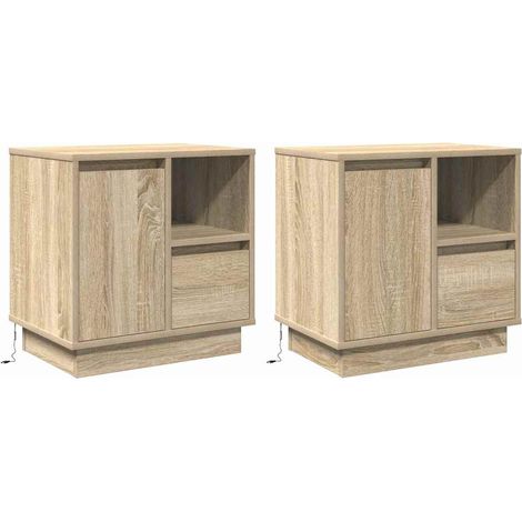 Maison Exclusive - Nachttisch 2 pcs Sonoma-Eiche 50 x 34,5 x 50 c