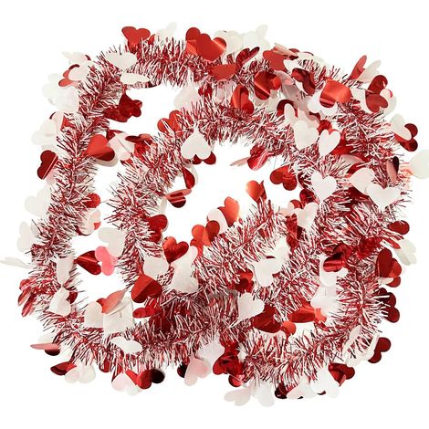 Pendentif En Laine Tirée En Forme De Coeur - 2 M - Pour Décoration Intérieure Extérieure Jardin Entrée Escalier Mur Plafond (1/5)