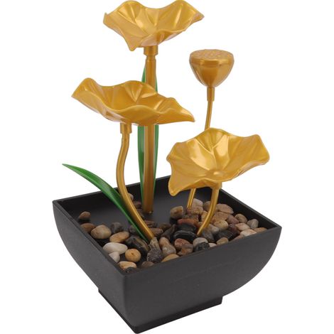 Fontaine de table en plastique avec lumières LED, fontaine décorative avec jet d'eau, pour bureau, prise européenne 220-240 V (1/5)
