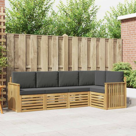 vidaXL Outdoor-Sofagarnitur 5 pcs Weiß und Anthrazit (1/5)