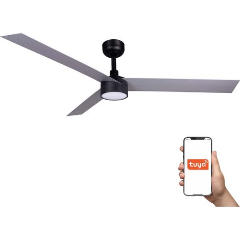 Faro Cruiser Ventilateur de plafond XL 3 pales noir mat, aluminium, éclairage 2700-4000-6500 K, système intelligent Tuya (1/4)