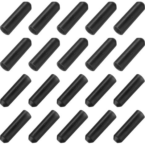 50Pcs Embouts Thermorétractables 8mm Id x 30mm L Ratio 3:1 Étanche Fil Électrique Gaine Thermorétractable Caps Lined Scellé pour Fil Câble, Noir (1/5)