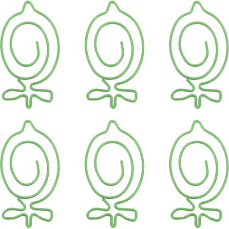 100 trombones mignons, joli motif de fruits, couleur citron vert, pour enfants, bureau, école, maison. (1/5)