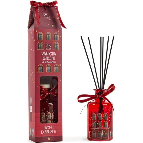 Diffusore di fragranza decorativo confezione in vetro profumazione per ambienti 180 ml -Bacche &amp Zucchero (1/4)