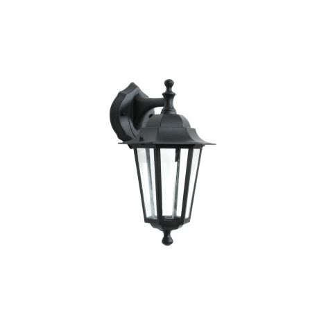 Applique extérieure vintage 60W E27 – Fonte d'aluminium noire – Indice de protection IP43 – Dimensions 18x33xØ22 cm – Loan