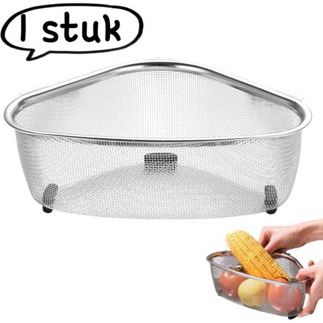 1 panier de rangement pour évier en acier inoxydable avec filtre anti obstruction et grattoir à aliments pour lave vaisselle argenté (1/5)