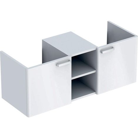 Mueble lavabo bajo RENOVA PLAN 2 Tü 2 Einlegeböden Ko blanco Fr blanco brillo