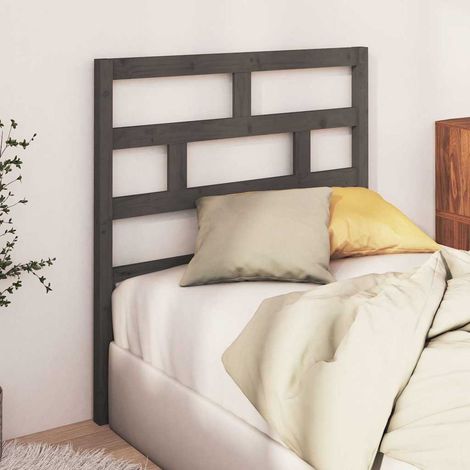 vidaXL Cabecero de cama madera maciza de pino gris 96x4x100 cm (1/5)