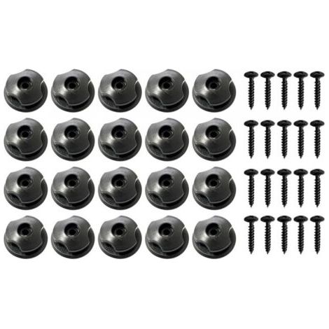 60 Pcs Crochet Ridelle De Bâche Ronds Inclus Vis Boutons Ronds pour Filet Remorque Et Bache Remorque Crochet Remorque en Plastique Dur