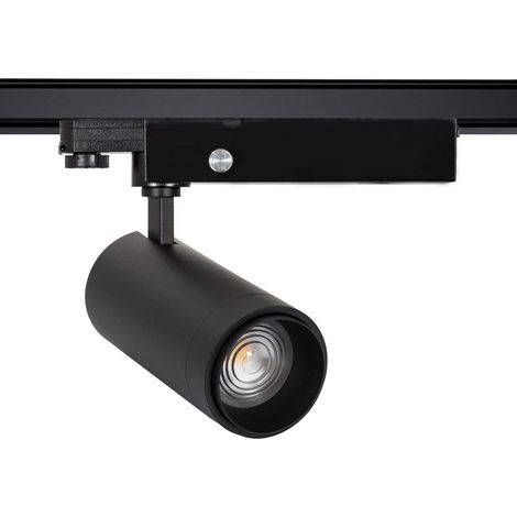 Faretto LED Binario Trifase 30W Regolabile Wolf Multiangolo 15-60º Nero 3000K Bianco Caldo