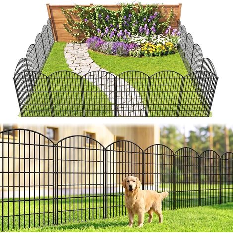 Metal Garden Fence, 101 cm H x 71 cm, 5 Panels, 3.5 m Total Length, for Dogs and Pets, Garden Fence, Yard, Patio, Flower Bed (1/5)