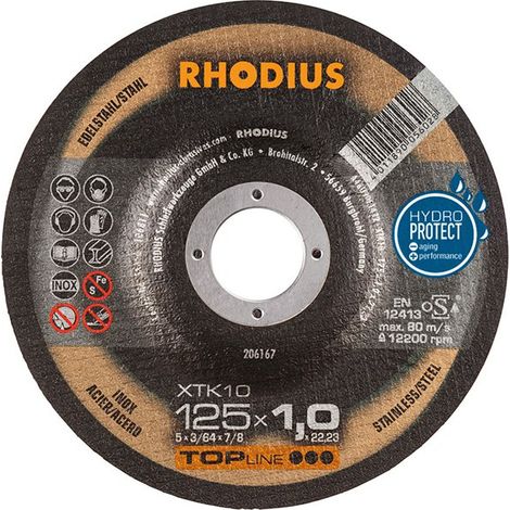 Disque de coupe XTK10 125 x 1,0mm coudé Rhodius(Par 50) (1/2)