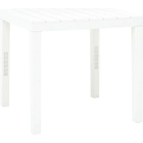Table de jardin carrée plastique blanc Komed (1/2)