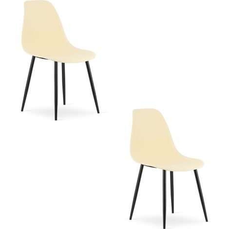 Sedia WAT color crema / gambe nere x 2 (1/5)