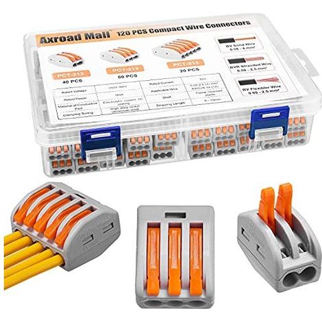 Kompaktverbinder, 120-teiliges Set kompakter Spleißverbinder, Hebelklemmen-Kabelschuh-Verbinder-Set mit 2/3/5-Gattern - Pezzi (1/5)