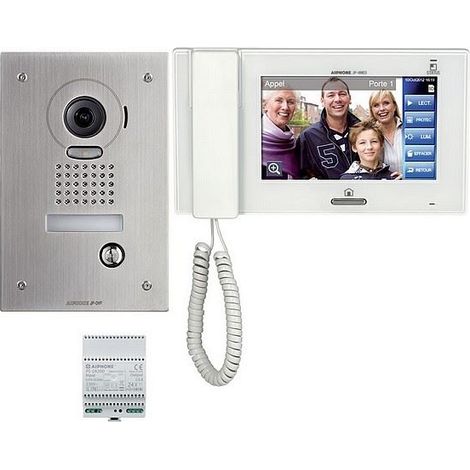 Kit vidéo couleur antivandale avec zoom & mémoire, platine encastrée - AIPHONE - (1/2)