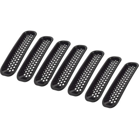 7 pièces de grilles de protection décoratives circulaires pour calandre avant, compatibles avec Jeep Wrangler JK 2 portes, Unlimited, 4 portes, Sports, Sahara, Freedom et Rubicon (2007-2018). (1/5)