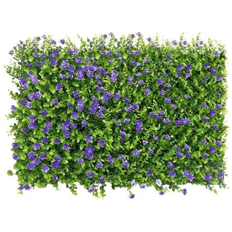 Panneaux de Mur de Gazon Artificiel, 40x60cm Haies Artificielles Panneaux Clôture Topiaire Criblage pour Jardin Extérieur Cour Arrière-Cour Décor (Fleur de Ceinture Violette Eucaly) (1/2)