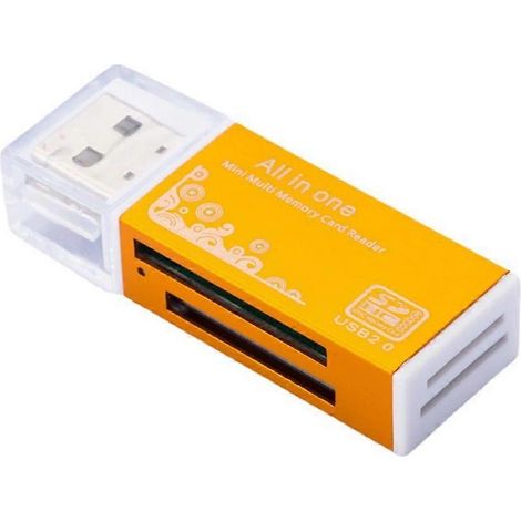 USB 2.0 Kartenleser 4-in-1 Multi-Kartenleser Speicheradapter für Memory Stick T-Flash/M2/MS-Kartenleser Gold (1/5)