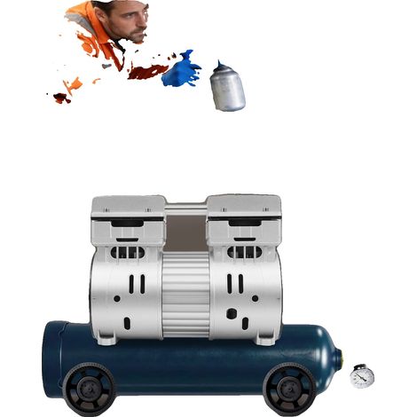 Compressore d'aria, potenza 750 W, pressione massima 8 bar, flusso d'aria 125 l/min, motore interamente in rame, design portatile. (1/5)