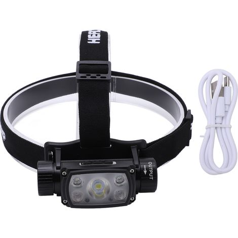 Verstellbare Stirnlampe, wasserdicht (IPX4), magnetischer USB-C-Ladeanschluss, mehrere Modi, Stirnlampen-Taschenlampe (1/5)