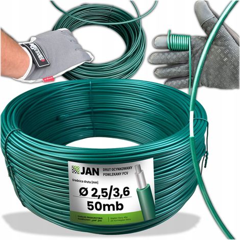 Fil de tension Orchard, gainé PVC, vert, diamètre 3,6 mm, 50 m