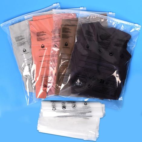 200 Pieces 35 x 45 cm Zip Plastic Clothes Bags Clothes Bags Clothes Bag for T-Shirts, Shemises, Documents, (No Vvents) (1/5)