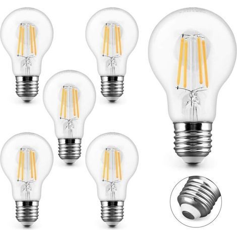 lot de 6 ampoules Filament LED E27 Blanc Chaud 2700K 4W 400LM Edison Vintage (1/5)