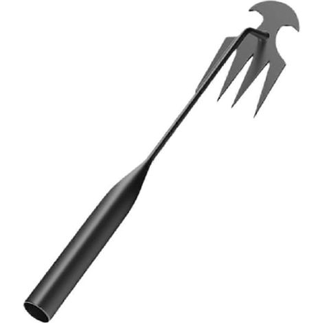 Outil d'arrachage de mauvaises herbes de jardin, 4 dents, en acier au manganèse : (1/4)