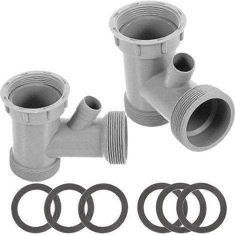 Crépine d'évier de cuisine, adaptateur double lave-vaisselle, anti-odeur, carrée pour tuyau rigide, compatible installation plomberie, 2 pièces (1/5)