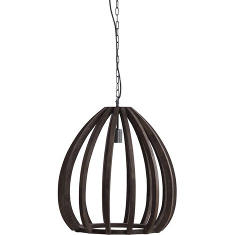Light & Living - hängeleuchte - Barsia - braun - holz - E27 - (1/3)
