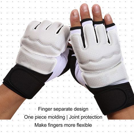 Gants de combat Taekwondo professionnels adulte enfant, entraînement au sac de frappe, boxe thaï, respirants, taille S (1/5)