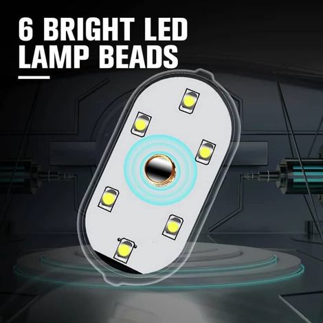 Set mit 2 wiederaufladbaren LED-Autoinnenraumleuchten per USB mit Touch-Schalter, kabellose Ambientebeleuchtung zum Lesen bei Nacht, Autoinnenbeleuchtung (1/5)