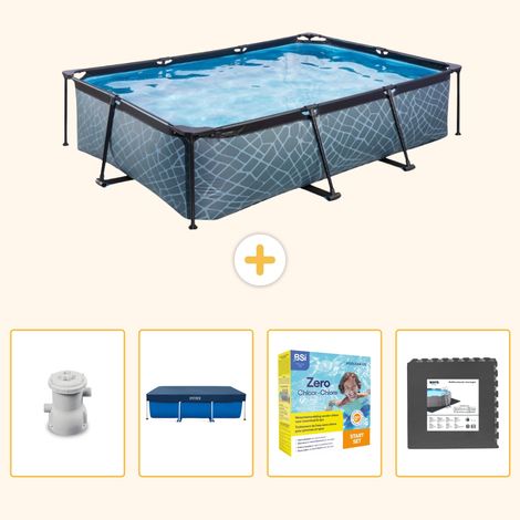Exit-toys Piscine Exit Rectangulaire - Effet Pierre - 300x200x65 cm - 5-pièces  S259 (1/5)