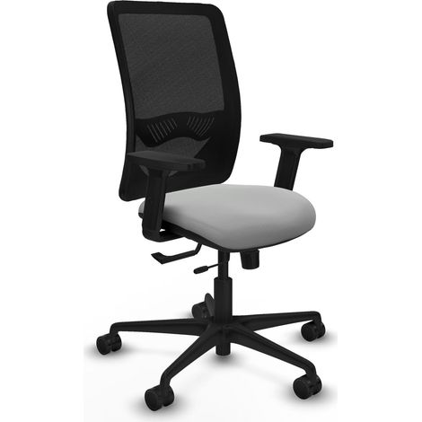 Silla de oficina piqueras y crespo Zulema cuero sintético gris claro malla negra (1/2)