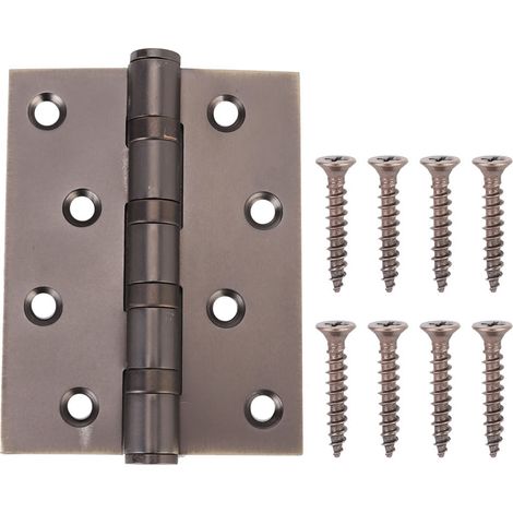 Charnière à ressort pliante plate en acier inoxydable pour porte, pour meubles (bronze noir) (1/5)