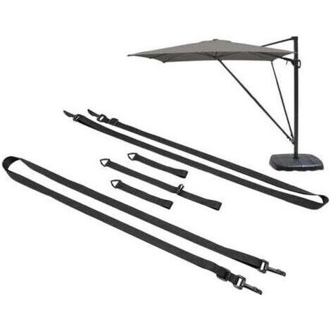 5 pièces sangle de fixation pour parasol déporté, pare-vent pour parasols déportés en porte-à-fajustable anti-vent pour parasols en porte-à-f sangle fixe intempéries (1/5)