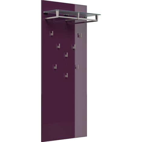 Garderobe 8 Haken und Hutablage 70x160 cm Brombeer (1/5)