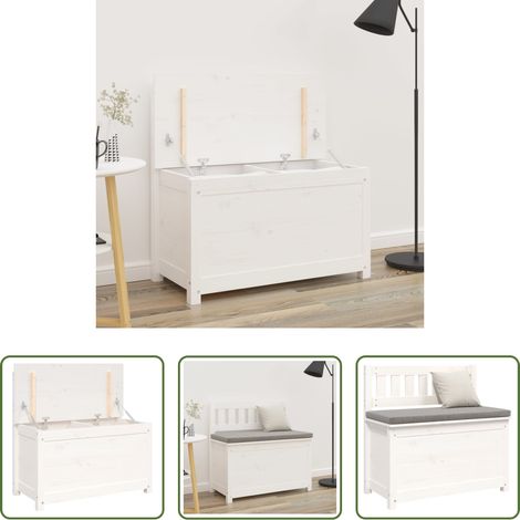 vidaXL Massivholz Bank -  Sitzbank Weiß 80x41x77 cm Massivholz Kiefer