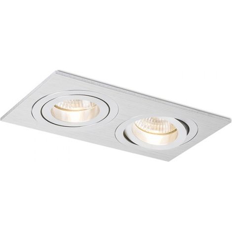 PASADENA GU10 SQ II Einbauleuchte Aluminium gekämmt 230V GU10 2x50W