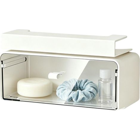 Tiroirs Coulissants Sous Meuble, Organiseur de Rangement Anti-Humidité pour Salle de Bain, avec Séparateur Amovible pour Rangement Sous Évier Salle de Bains, pour Épices, Coton-Tige, Papeterie, Cuisin (1/5)