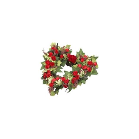 Herzförmiger Kranz, verziert mit künstlichen roten Rosen, geeignet für Valentinstag und Hochzeitsdekorationen eleganter Kranz, der für Innen- und Außentüren und Fenster verwendet werden kann ein klass (1/5)