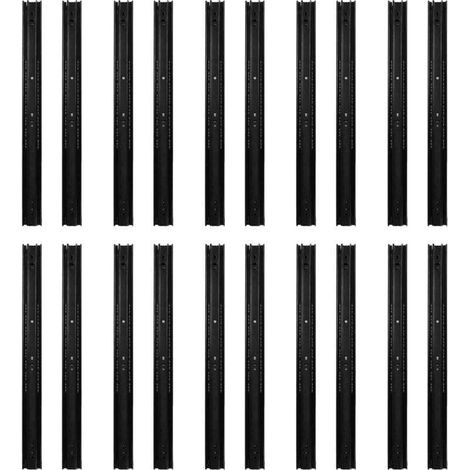 Lot de 10 paires de glissières de tiroir à 3 sections, rail de guidage à grande charge pour la maison et le bureau, 20 pouces-PR (1/4)