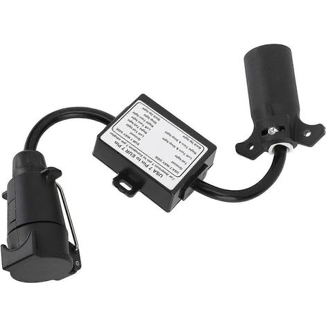 Convertisseur pour éclairage de remorque, prise 7 broches vers prise 7 broches avec adaptateur 2 à 3 fils pour camping-car, caravane, bateau 1